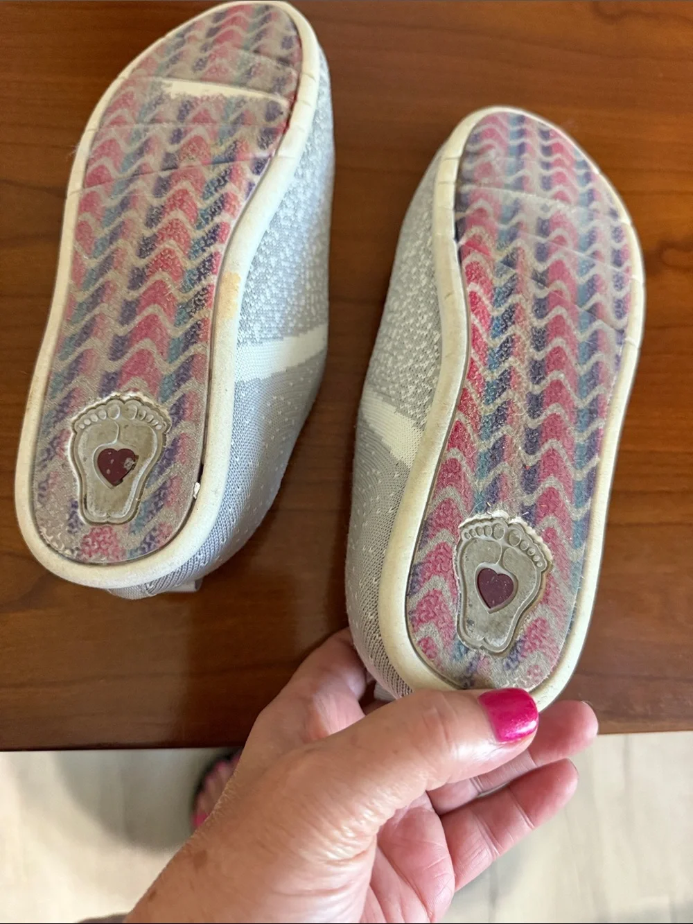 Skechers BOBS Light Gray Knit Slip-On Flats